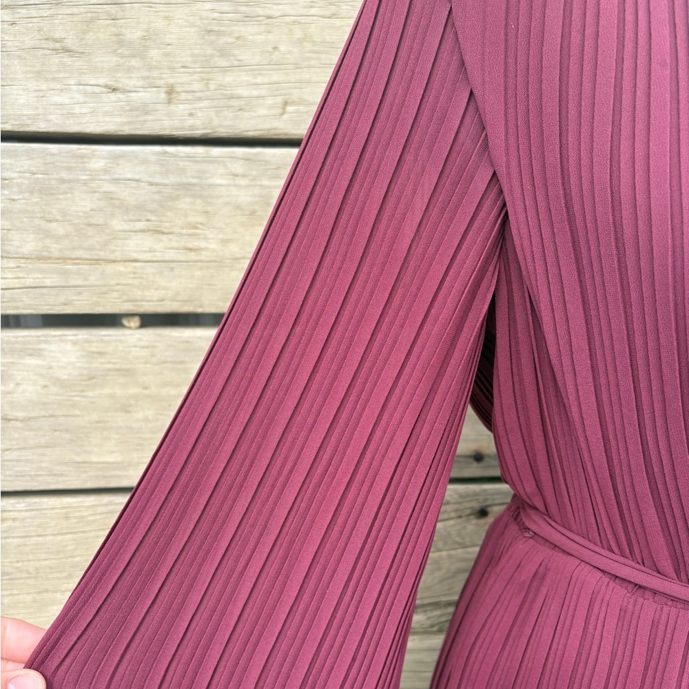 Ever New Burgundy Long Sleeve Dress Sz 4 - Picture 7 of 14